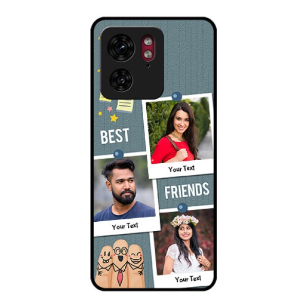 Motorola Edge 40 Custom Glass Phone Case - Sticky Frames And Friendship Design Motorola Edge 40 Custom Glass Phone Case - Sticky Frames And Friendship Design