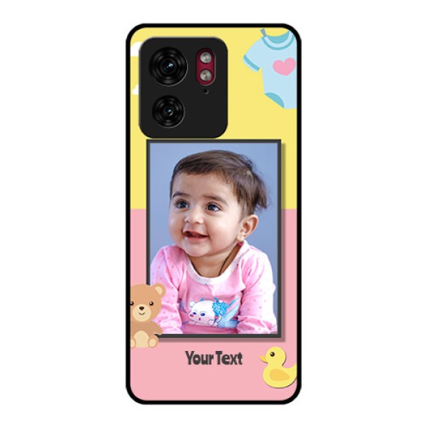 Motorola Edge 40 Custom Glass Phone Case - Kids 2 Color Design