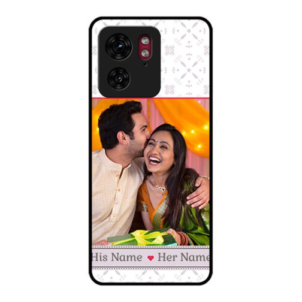 Motorola Edge 40 Custom Glass Phone Case - With Photo And Ethnic Design
