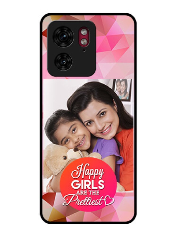 Custom Motorola Edge 40 Custom Glass Phone Case - Abstract Triangle Design