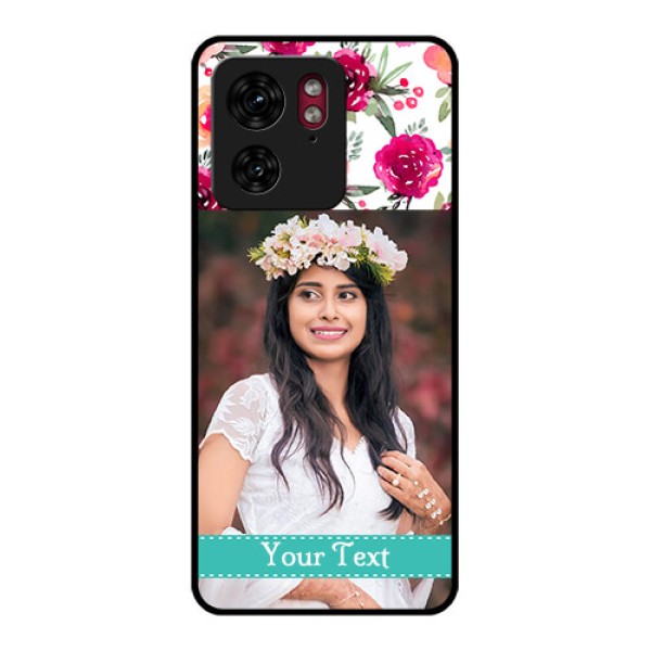 Motorola Edge 40 Custom Glass Phone Case - Water Colors Floral Design Motorola Edge 40 Custom Glass Phone Case - Water Colors Floral Design
