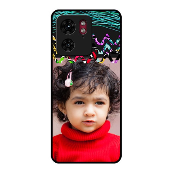 Motorola Edge 40 Custom Glass Phone Case - Neon Abstract Design