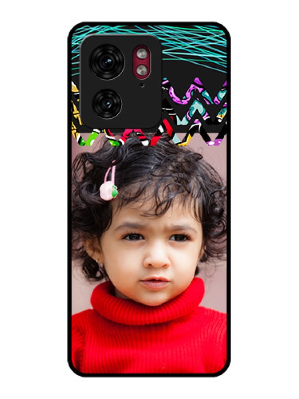 Custom Motorola Edge 40 Custom Glass Phone Case - Neon Abstract Design