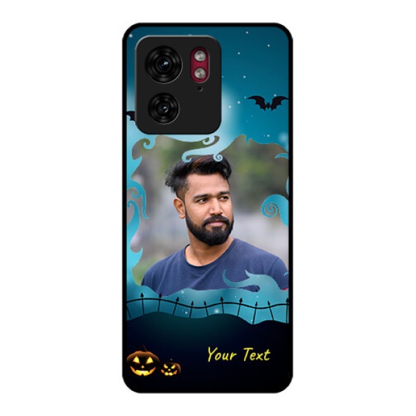 Motorola Edge 40 Custom Glass Phone Case - Halloween Frame Design