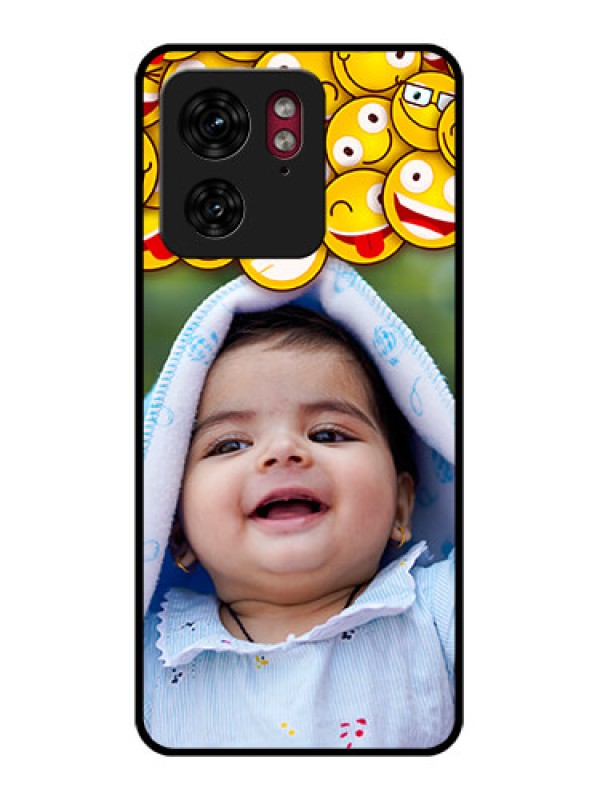 Custom Motorola Edge 40 Custom Glass Phone Case - With Smiley Emoji Design