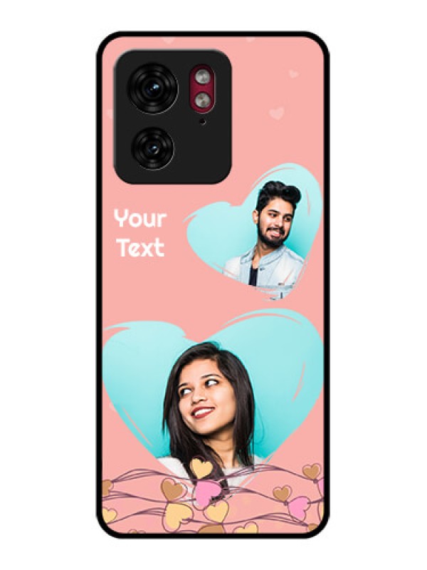 Custom Motorola Edge 40 Custom Glass Phone Case - Love Doodle Design