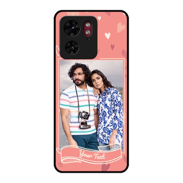 Motorola Edge 40 Custom Glass Phone Case - Love Doodle Art Design