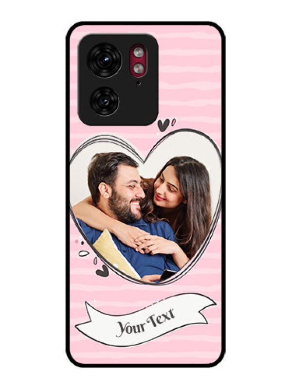 Custom Motorola Edge 40 Custom Glass Phone Case - Vintage Heart Design