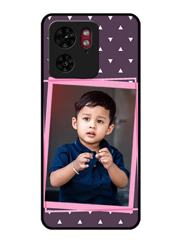 Custom Motorola Edge 40 Custom Glass Phone Case - Triangle Pattern Dotted Design