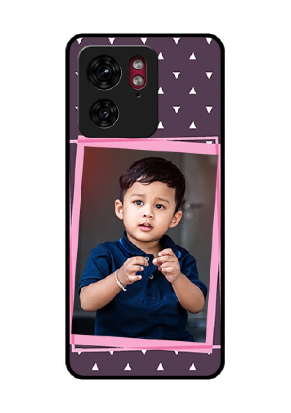 Motorola Edge 40 Custom Glass Phone Case - Triangle Pattern Dotted Design