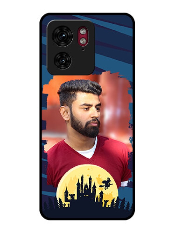 Custom Motorola Edge 40 Custom Glass Phone Case - Halloween Witch Design