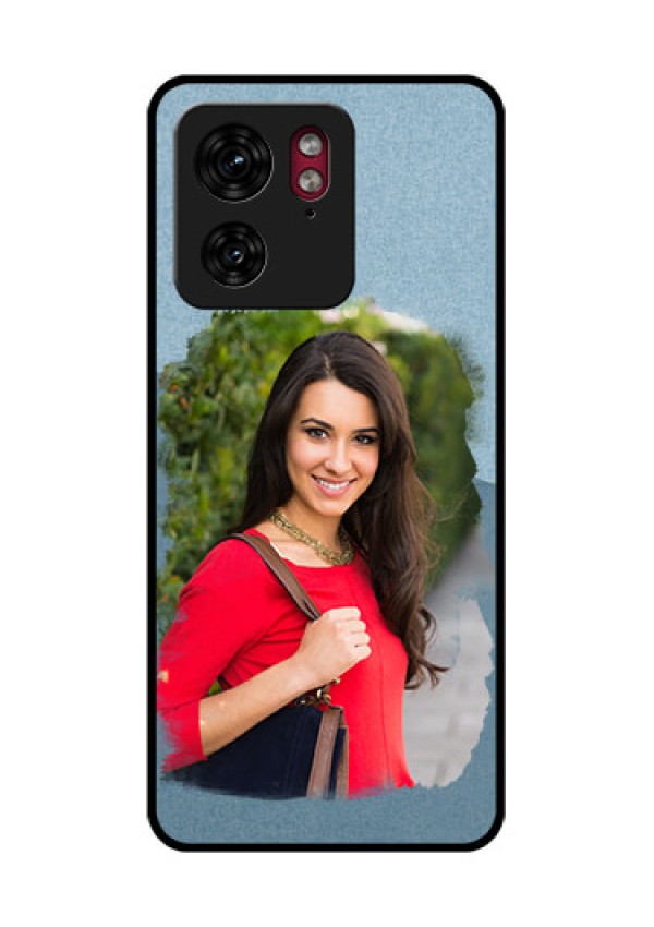 Motorola Edge 40 Custom Glass Phone Case - Grunge Line Art Design