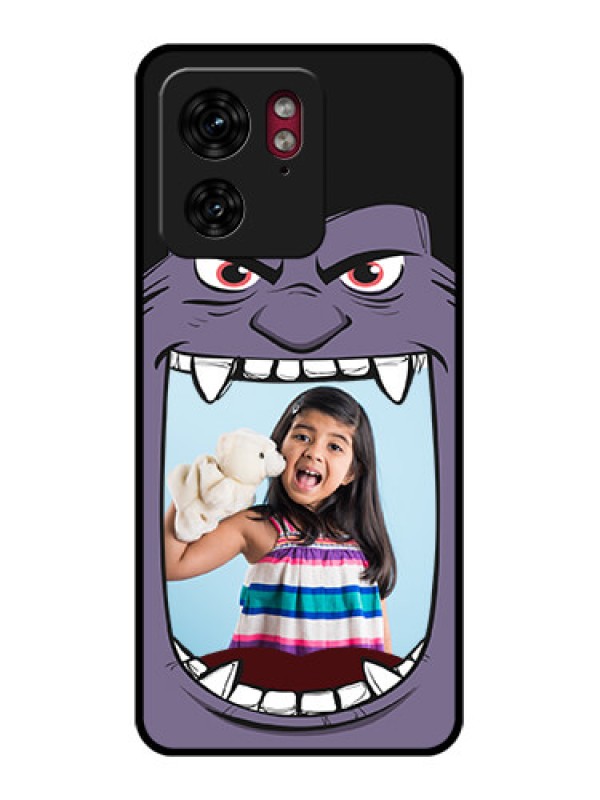 Custom Motorola Edge 40 Custom Glass Phone Case - Angry Monster Design