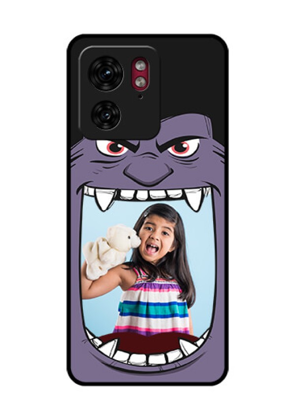 Motorola Edge 40 Custom Glass Phone Case - Angry Monster Design