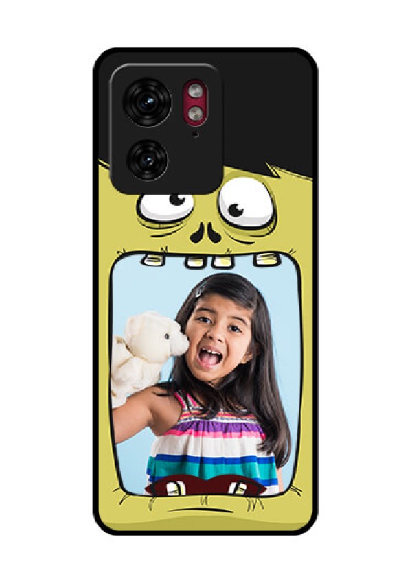 Motorola Edge 40 Custom Glass Phone Case - Cartoon Monster Back Case Design