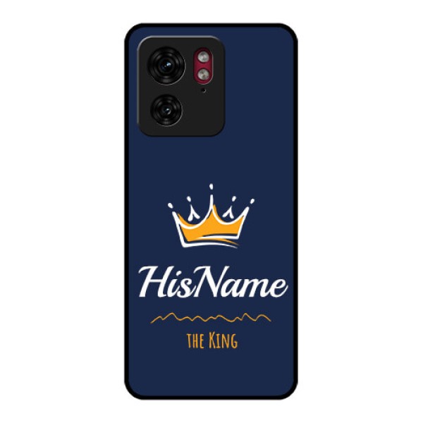 Motorola Edge 40 Custom Glass Phone Case - King With Name Design Motorola Edge 40 Custom Glass Phone Case - King With Name Design