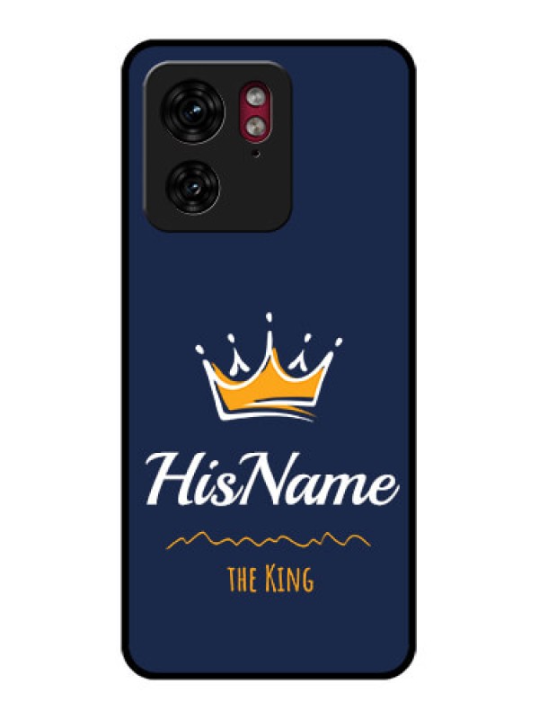 Custom Motorola Edge 40 Custom Glass Phone Case - King With Name Design
