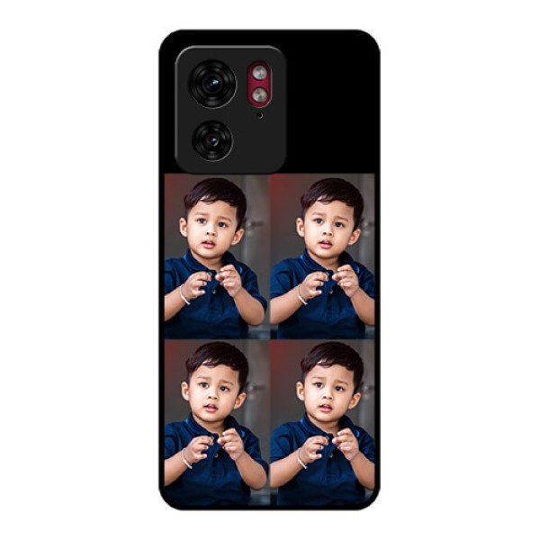 Motorola Edge 40 Custom Glass Phone Case - 4 Image Holder Design