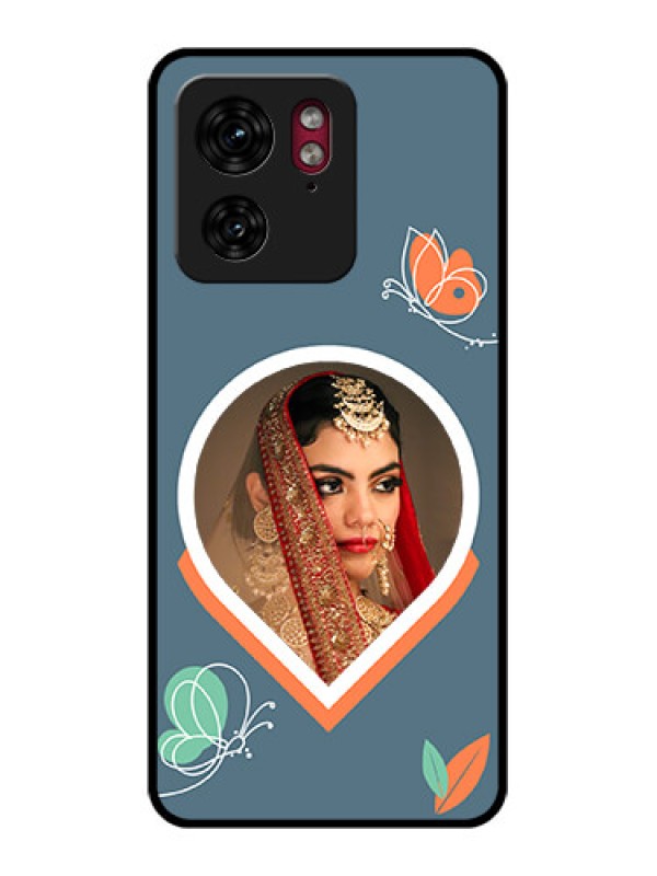 Custom Motorola Edge 40 Custom Glass Phone Case - Droplet Butterflies Design