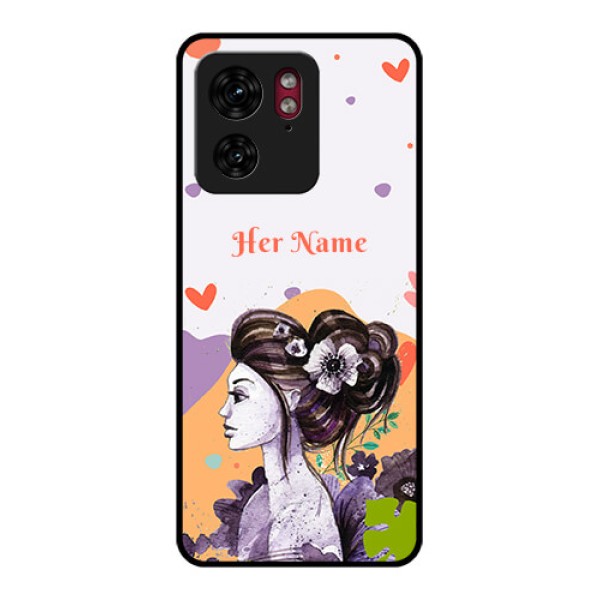 Motorola Edge 40 Custom Glass Phone Case - Woman And Nature Design