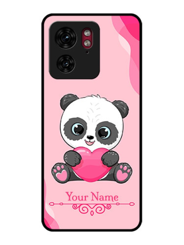 Custom Motorola Edge 40 Custom Glass Phone Case - Cute Panda Design