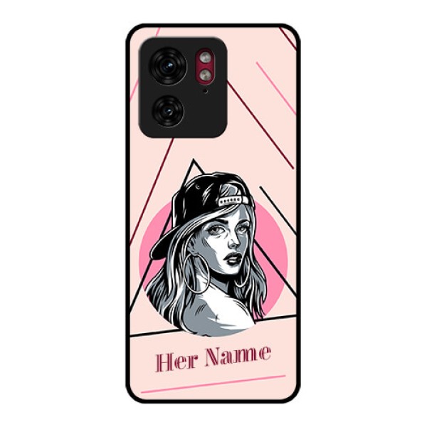 Motorola Edge 40 Custom Glass Phone Case - Rockstar Girl Design