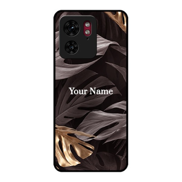 Motorola Edge 40 Custom Glass Phone Case - Wild Leaves Digital Paint Design
