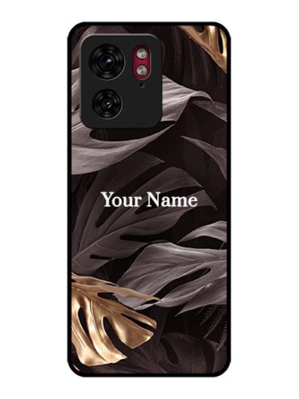 Custom Motorola Edge 40 Custom Glass Phone Case - Wild Leaves Digital Paint Design
