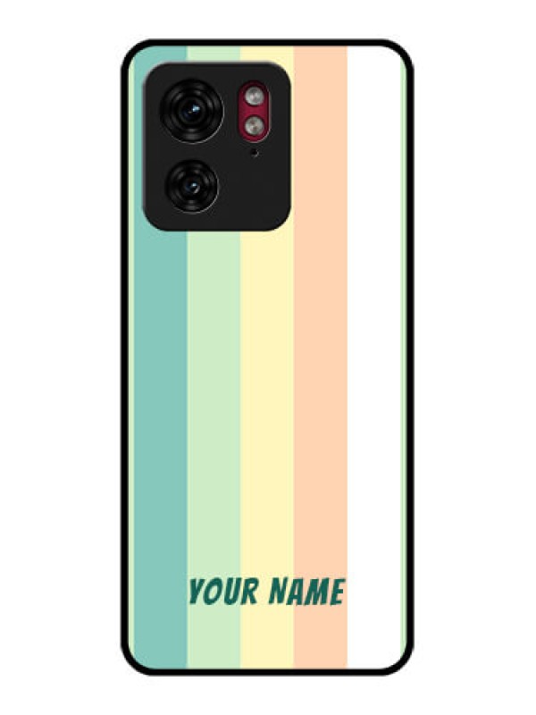 Custom Motorola Edge 40 Custom Glass Phone Case - Multi - Colour Stripes Design