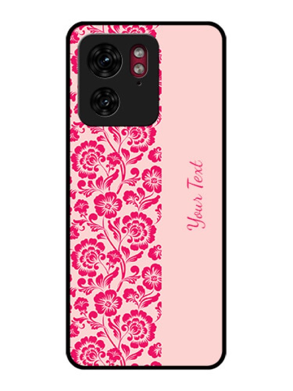 Custom Motorola Edge 40 Custom Glass Phone Case - Attractive Floral Pattern Design