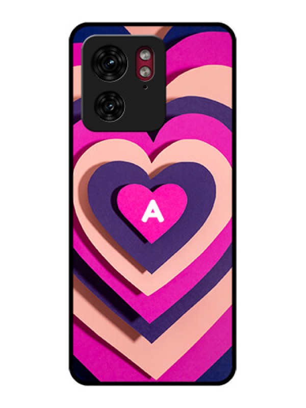 Custom Motorola Edge 40 Custom Glass Phone Case - Cute Heart Pattern Design