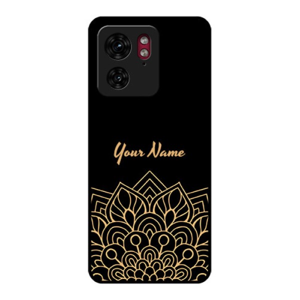 Motorola Edge 40 Custom Glass Phone Case - Golden Mandala Design