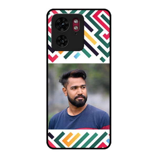 Motorola Edge 40 Custom Glass Phone Case - Colorful Maze Pattern Design Motorola Edge 40 Custom Glass Phone Case - Colorful Maze Pattern Design