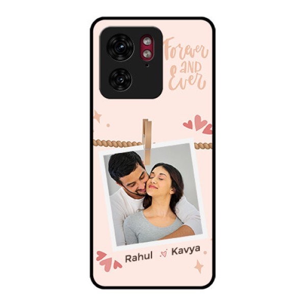 Motorola Edge 40 Custom Glass Phone Case - Forever And Ever Love Design Motorola Edge 40 Custom Glass Phone Case - Forever And Ever Love Design