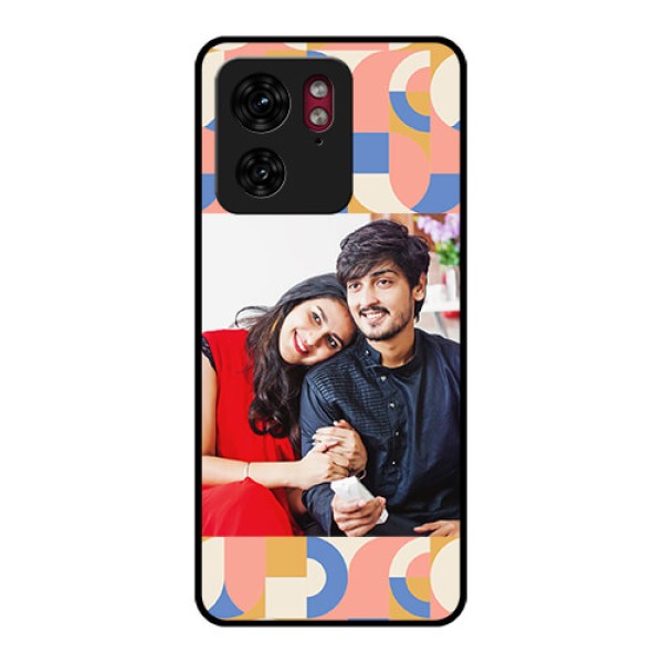 Motorola Edge 40 Custom Glass Phone Case - Semi - Circle Maze Pattern Design