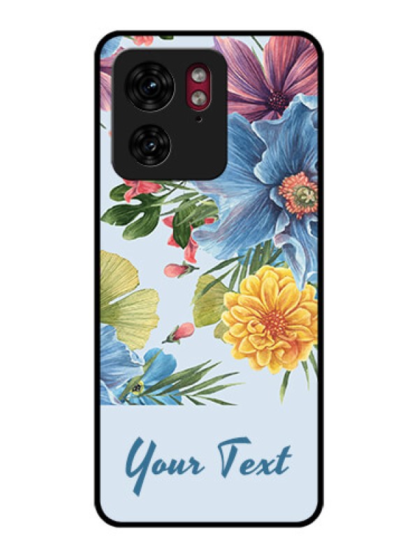 Custom Motorola Edge 40 Custom Glass Phone Case - Stunning Watercolored Flowers Painting Design