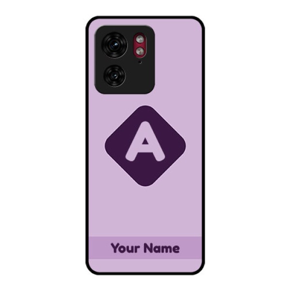 Motorola Edge 40 Custom Glass Phone Case - Custom Letter In Curved Badge Design