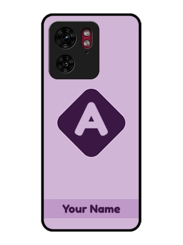 Custom Motorola Edge 40 Custom Glass Phone Case - Custom Letter In Curved Badge Design