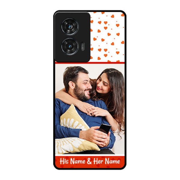 Motorola Edge 50 Fusion Custom Glass Phone CaseOrange Love Symbol Design Motorola Edge 50 Fusion Custom Glass Phone CaseOrange Love Symbol Design