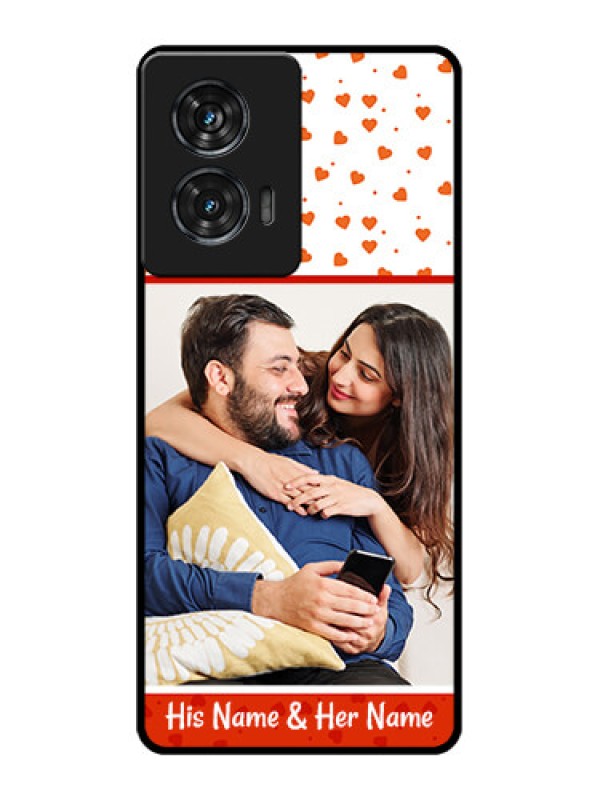 Custom Motorola Edge 50 Fusion Custom Glass Phone CaseOrange Love Symbol Design