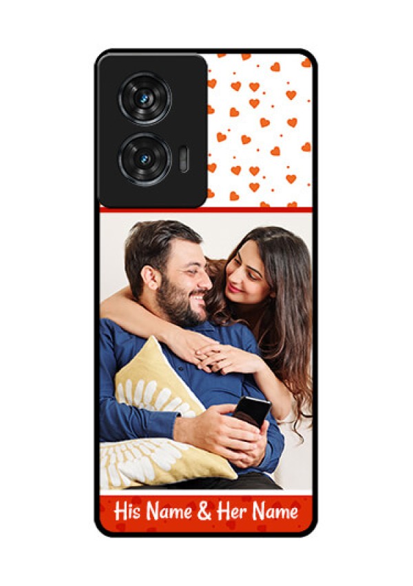 Motorola Edge 50 Fusion Custom Glass Phone CaseOrange Love Symbol Design