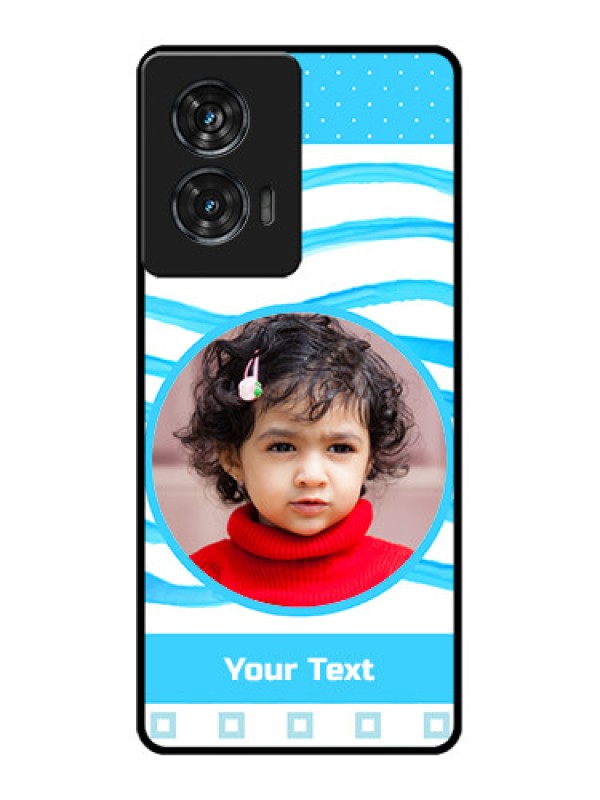 Custom Motorola Edge 50 Fusion Custom Glass Phone CaseSimple Blue Case Design