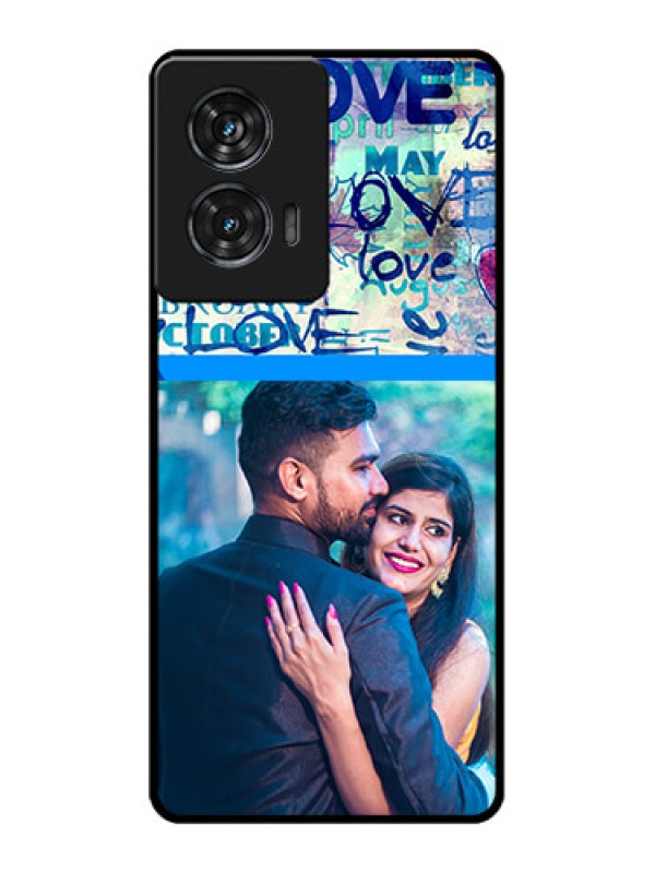 Custom Motorola Edge 50 Fusion Custom Glass Phone CaseColorful Love Design