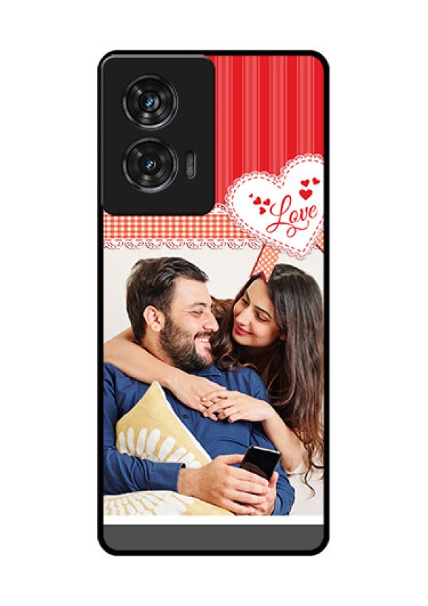 Motorola Edge 50 Fusion Custom Glass Phone CaseRed Love Pattern Design