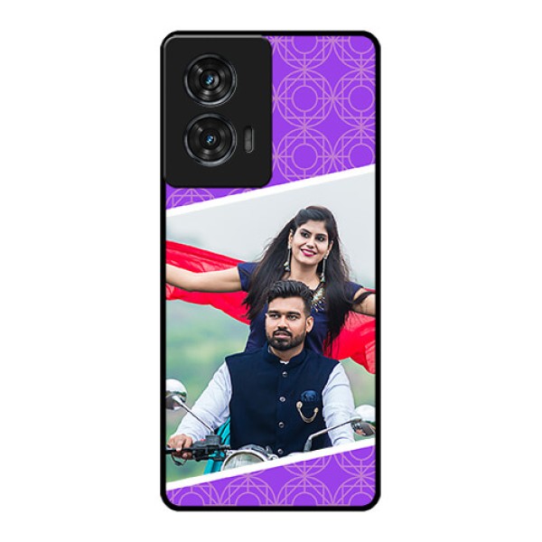 Motorola Edge 50 Fusion Custom Glass Phone CaseViolet Color Pattern Design Motorola Edge 50 Fusion Custom Glass Phone CaseViolet Color Pattern Design