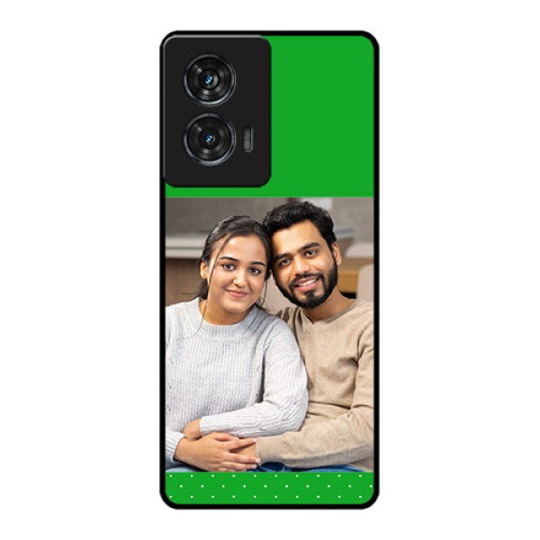 Motorola Edge 50 Fusion Custom Glass Phone CaseGreen Pattern Design