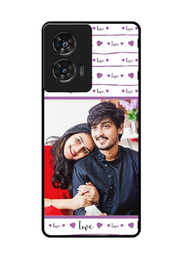 Motorola Edge 50 Fusion Custom Glass Phone CaseCouples Heart Design