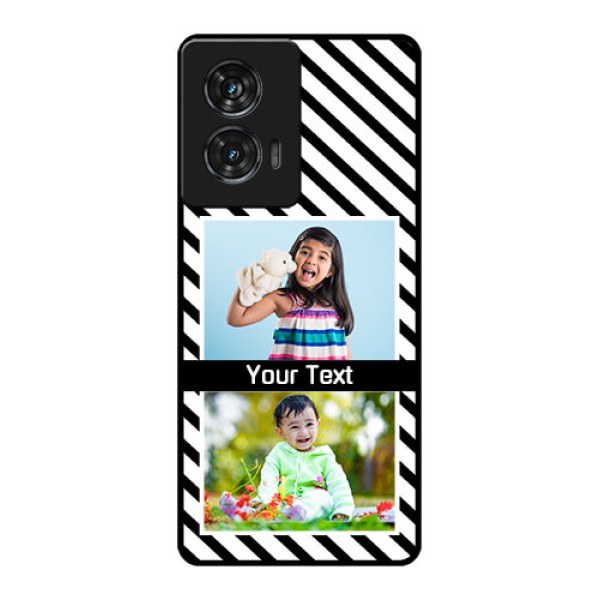 Motorola Edge 50 Fusion Custom Glass Phone CaseBlack And White Stripes Design Motorola Edge 50 Fusion Custom Glass Phone CaseBlack And White Stripes Design