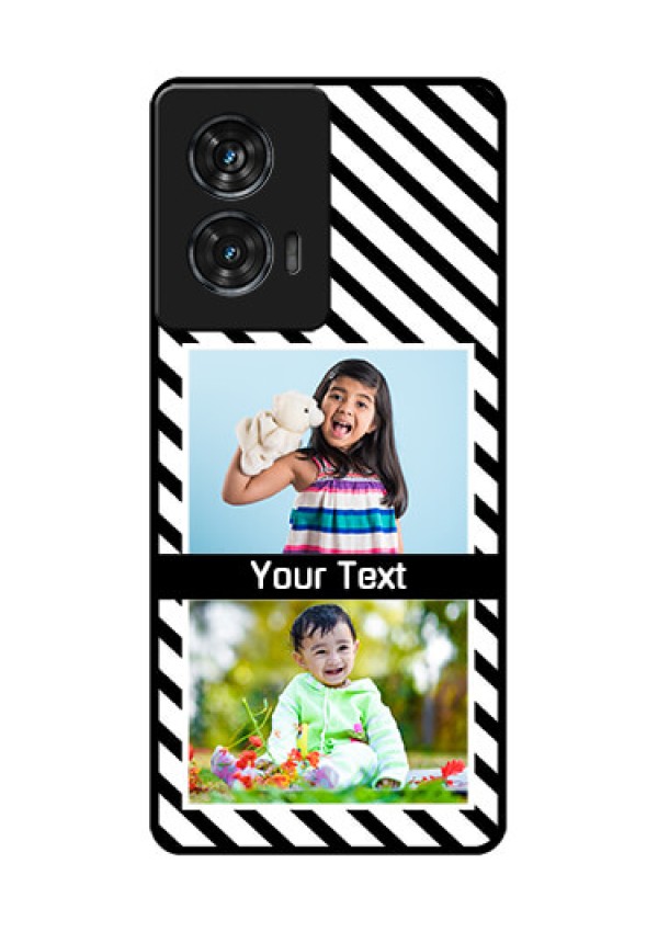 Motorola Edge 50 Fusion Custom Glass Phone CaseBlack And White Stripes Design