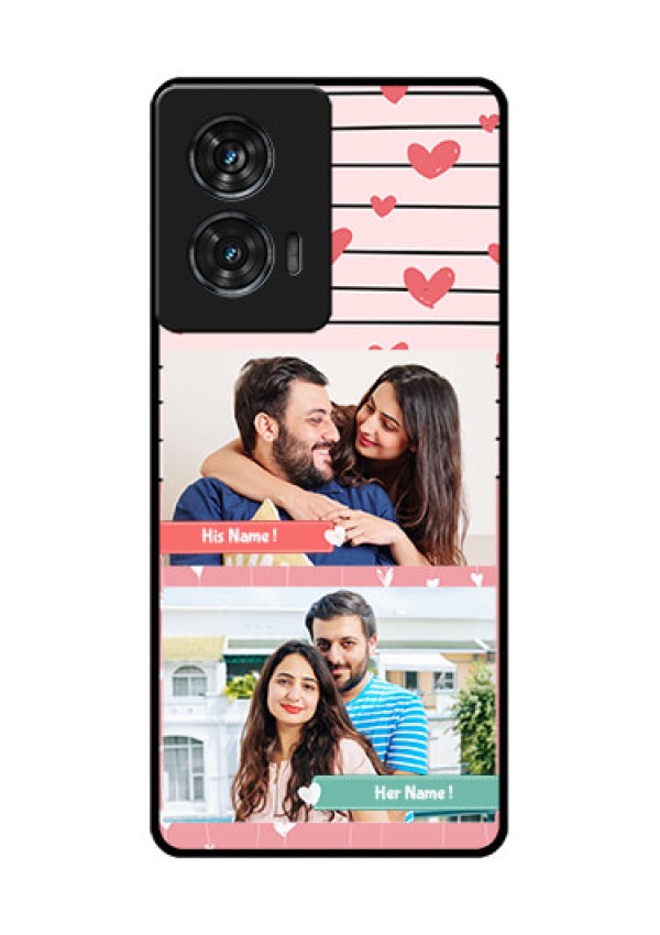 Motorola Edge 50 Fusion Custom Glass Phone CasePhoto With Heart Design